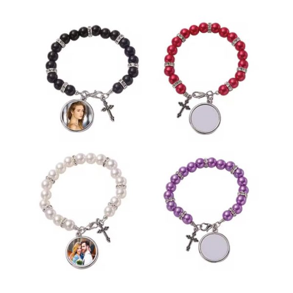 Rosary Beads Bracelet Blank Jewellery Round For Sublimation Elasticated 18cm to 24cm