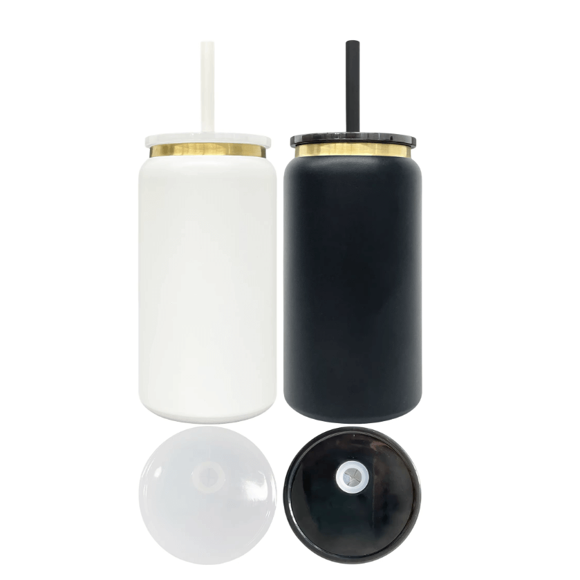 Gold Plated Black and White Tumblers
